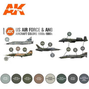 AK Interactive AK11747 Air Series US Air Force & ANG Aircraft 1960s-1980s Acrylic Paint Set (3rd Generation)
