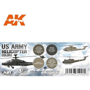 AK Interactive AK11750 Air Series US Army Helicopter Colors Acrylic Paint Set (3rd Generation)