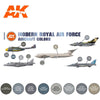 AK Interactive AK11755 Air Series Modern Royal Air Force Aircraft Colors Acrylic Paint Set (3rd Generation)