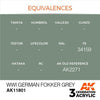AK Interactive AK11801 Air Series WWI German Fokker Grey Acrylic Paint 17ml 3rd Generation