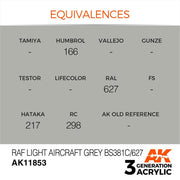 AK Interactive AK11853 RAF Light Aircraft Grey BS381C/627 Acrylic Paint 17ml 3rd Generation