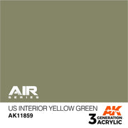 AK Interactive AK11859 Air Series US Interior Yellow Green Acrylic Paint 17ml 3rd Generation