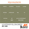 AK Interactive AK11859 Air Series US Interior Yellow Green Acrylic Paint 17ml 3rd Generation