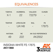 AK Interactive AK11868 Air Series Insignia White FS 17875 Acrylic Paint 17ml 3rd Generation