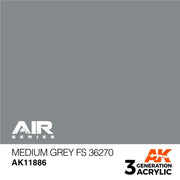 AK Interactive AK11886 Air Series Medium Grey FS 36270 Acrylic Paint 17ml 3rd Generation