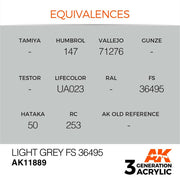 AK Interactive AK11889 Light Grey FS 36495 Acrylic Paint 17ml 3rd Generation