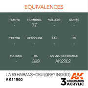 AK Interactive AK11900 Air Series IJA No.3 Hairanshoku Grey Indigo Acrylic Paint 17ml 3rd Generation