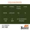 AK Interactive AK11909 Air Series AII Green Acrylic Paint 17ml 3rd Generation