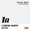 AK Interactive AK1543 Dual Exo Set 1 1A Xtreme White and 1B Robot White