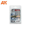 AK Interactive AK2100 Air Series USAF TAC South East Asia Sea Scheme Paint Set Acrylic