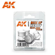 AK Interactive AK620 Mix N Ready Glass Jars 10mL 4 Pack