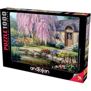 Anatolian Cherry Blossom Cottage 1000pc Jigsaw Puzzle