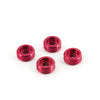 Arrma Aluminium Front Hub Nut Red 4pc with O-rings