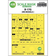 Artscale 48008 1/48 Boeing B-17G Flying Fortress Wheels and Canopy Masks