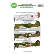 Art Scale D72001 1/72 Curtiss H-75 Netherland And Portugal Service 1940-1943 Decal Set