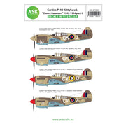 Art Scale D72005 1/72 Curtiss P-40 Kittyhawk Desert Harassers 1942-1944 Part II Decal Set