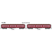 Austrains NEO PL005 HO 39 BPL / 84 BPL VR Red PL Series Passenger Carriage Twin Pack