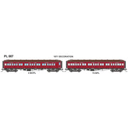 Austrains NEO PL007 HO 4 BCPL / 74 BPL VR Red PL Series Passenger Carriage Twin Pack