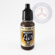 Vallejo 71040 Model Air 40 17ml Burnt Umber Paint