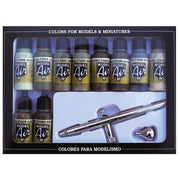 Vallejo 71168 Model Air Camouflage Colors and Airbrush 10 Color and Airbrush Set