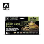 Vallejo Model Air French Camo Colors Pre-War and WWII 8 Colour Acrylic Airbrush Paint Set