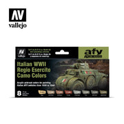 Vallejo Model Air Italian WWII Regio Esercito Camo Colors 8 Colour Acrylic Airbrush Paint Set