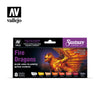Vallejo 72312 Fantasy Color Series Fire Dragons 8 Color Acrylic Paint Set