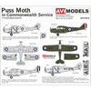 AVI Models 72014 1/72 de Havilland DH-80A Puss Moth In Commonwealth Service RNZAF, RCAF and VH-UPN Butler Air Transport Plastic Model Kit