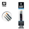 Vallejo P15999 Starter Set Round No.S 1 Y 3/0-Flat No.4 Paint Brush Set (3pcs)
