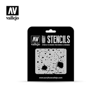 Vallejo ST-TX003 1/35 Splash & Stains Stencil