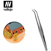 Vallejo Hobby Tools T12009 Strong Curved Stainless Steel Tweezers 175mm