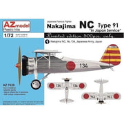 AZ Models 7639 1/72 Nakajima NC Type 91 In Japan Service Plastic Model Kit