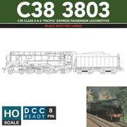 Australian Railway Models 87002 C38 Class 4-6-2 Pacific Streamliner Express Passenger Locomotive #3803