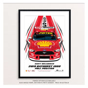 Authentic Collectables ACP027 Shell V-Power Racing Team 2019 Bathurst 1000 Pole Limited Edition Illustrated Print