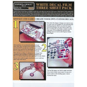 Bare Metal Foil Laser Decal Paper White Three Sheets