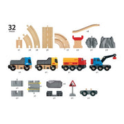BRIO 33210 Rail & Road Loading Set 32pc