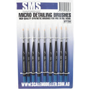 SMS BSET04 9 Piece Micro Detailing Synthetic Paint Brush Set