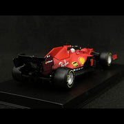 Bburago 16809L 1/43 Ferrari 2021 F1 SF21 Charles Leclerc Diecast Car with Display Case