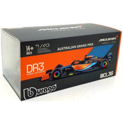 Bburago 1/43 F1 McLaren MCL36 No.3 2022 Ricciardo with Driver