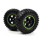 Blackzon BZ540183 Smyter Desert Wheels and Tires Assembled Green