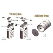 Classy Hobby MC16008 1/16 WWII US Jerry Can and 200L Fuel Drum Set