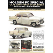 Classic Carlectables 18729 1/18 Holden FC Special Cape Ivory Over India Ivory with Riff Red and Black Interior Diecast Car