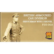 Copper State Models F35-003 1/35 British Armoured Car Division Serviceman with Shovel Plastic Model Kit