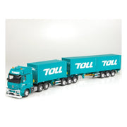Cooee 1/50 2019 Toll Mercedes MP04 Prime Mover with B Double Dual Toll Container Loads 