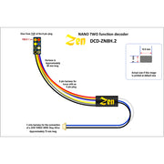 DCC Concepts DCD-ZN8H.2 Zen Black Nano 8 Pin Harness Decoder + ABC Module