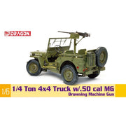 Dragon 75052 1/6 US 1/4-Ton 4X4 Truck w/M2 .50-Cal MG Plastic Model Kit