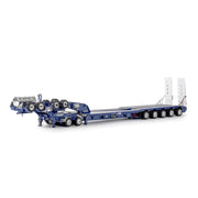 Drake Collectibles ZT09238 1/50 Metallic Blue 2x8 Dolly and 5x8 Dropdeck Swingwing Diecast Trailer
