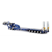 Drake Collectibles ZT09238 1/50 Metallic Blue 2x8 Dolly and 5x8 Dropdeck Swingwing Diecast Trailer
