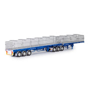 Drake Collectibles ZT09253 1/50 MaxiTRANS B Double Flat Top Diecast Trailer (Metallic Blue)