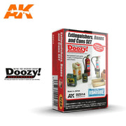Doozy DZ014 1/24 Extinguishers Boxes and Cans Set Plastic Model Kit